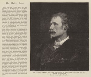 De heer Walter Crane, de Nieuwe Directeur van het Royal College of Art, South Kensington door English School